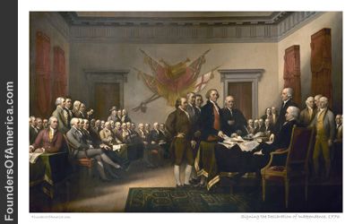 395x250 Signing The Declaration Of Independence 1776 Painting - Signing Of Declaration Painting