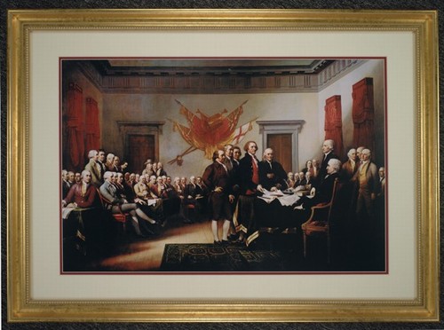 500x372 Signing Of The Declaration Of Independence (Gold Frame) - Signing Of The Declaration Of Independence Painting