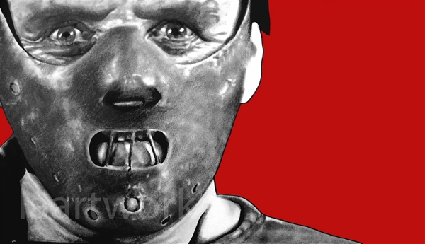 600x345 Anthony Hopkins Hannibal Lecter Movie Art Cavnas Poster Print - Silence Of The Lambs Painting