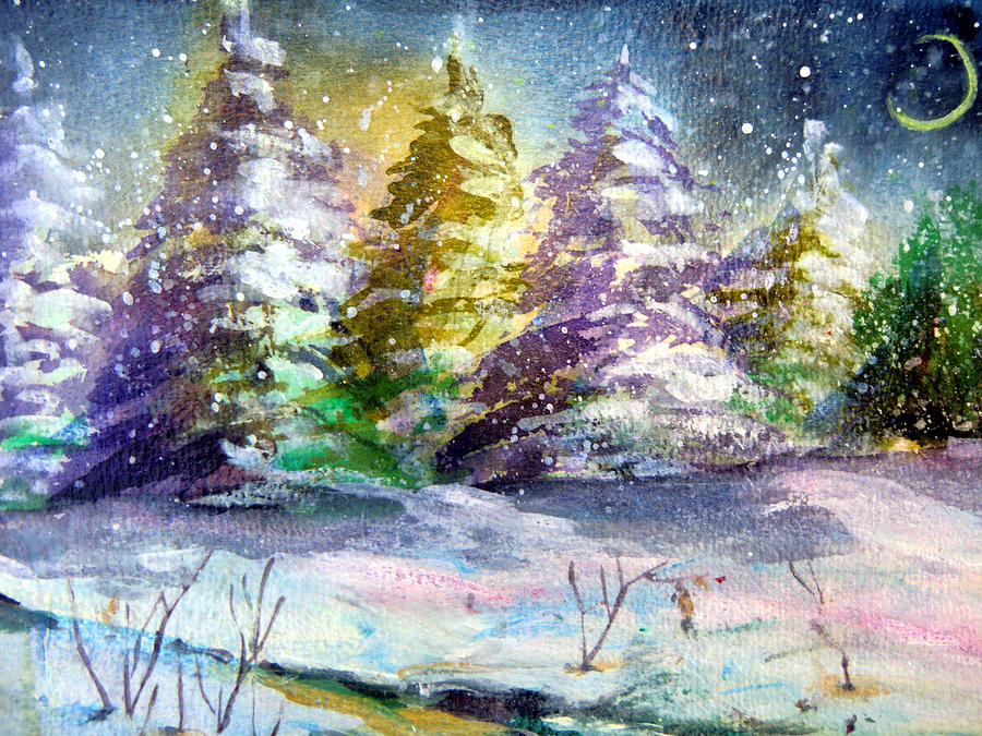 900x675 A Silent Night Painting By Mindy Newman - Silent Night Painting