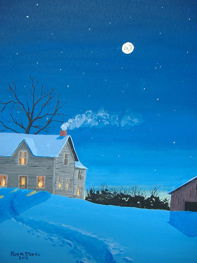 675x900 Silent Night Painting By Norm Starks - Silent Night Painting