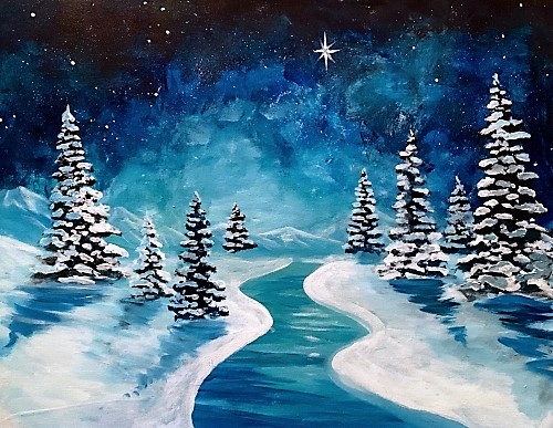 500x387 Paint Nite Silent Night Ii - Silent Night Painting