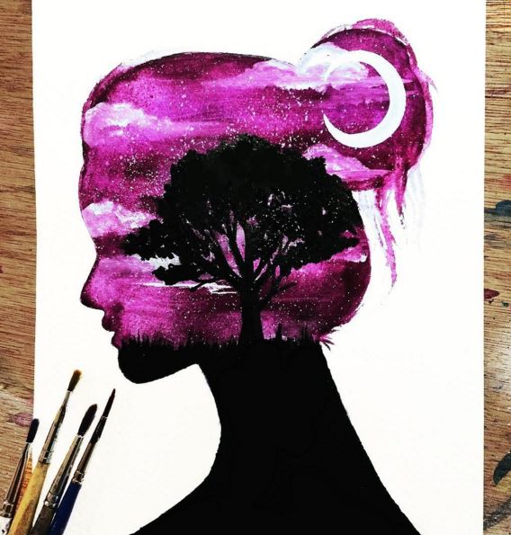 568x595 205 Best Modern Art Images On Fashion Illustrations - Silhouette Painting Artists