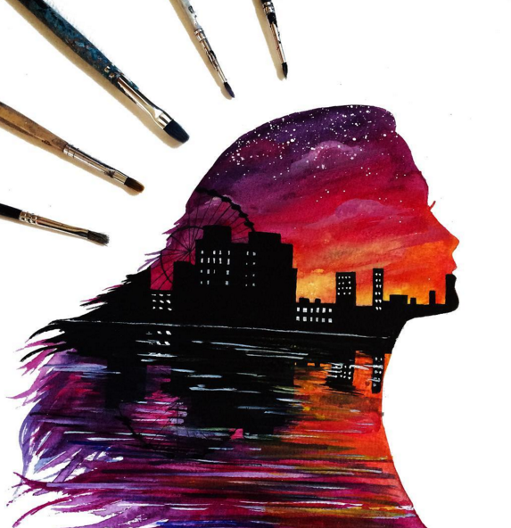 573x592 Silhouette Painting Artists - Silhouette Painting Artists