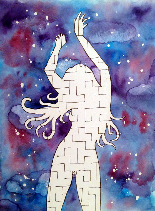 500x679 Drawing Illustration Art Hair Female Painting My Art Space Stars - Silhouette Painting Artists