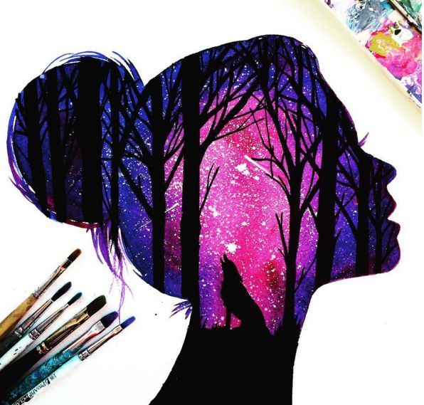 596x569 Beautiful Silhouette Paintings By British Artist Danielle Foye - Silhouette Painting Artists