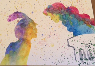 320x222 Make Your Own Disney Colorful Silhouette Paintings - Silhouette Watercolor Painting