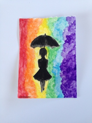 Silhouette Watercolor Painting at PaintingValley.com | Explore ...