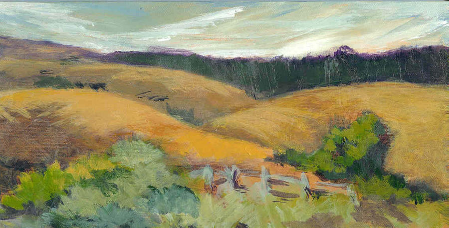 900x457 Hills Above Silicon Valley Painting By Barbara Moore - Silicon Valley Painting