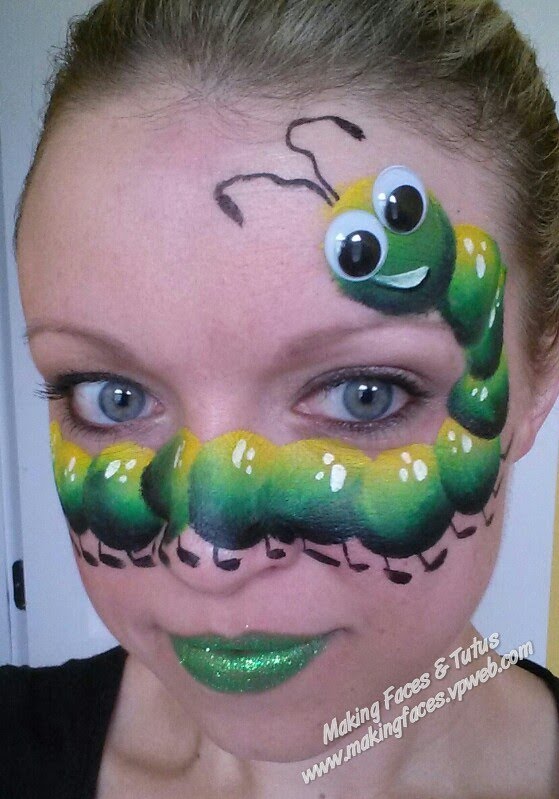 559x799 Silly Caterpillar Face Painting Tutorial By Cameron Garrett - Silly Face Painting