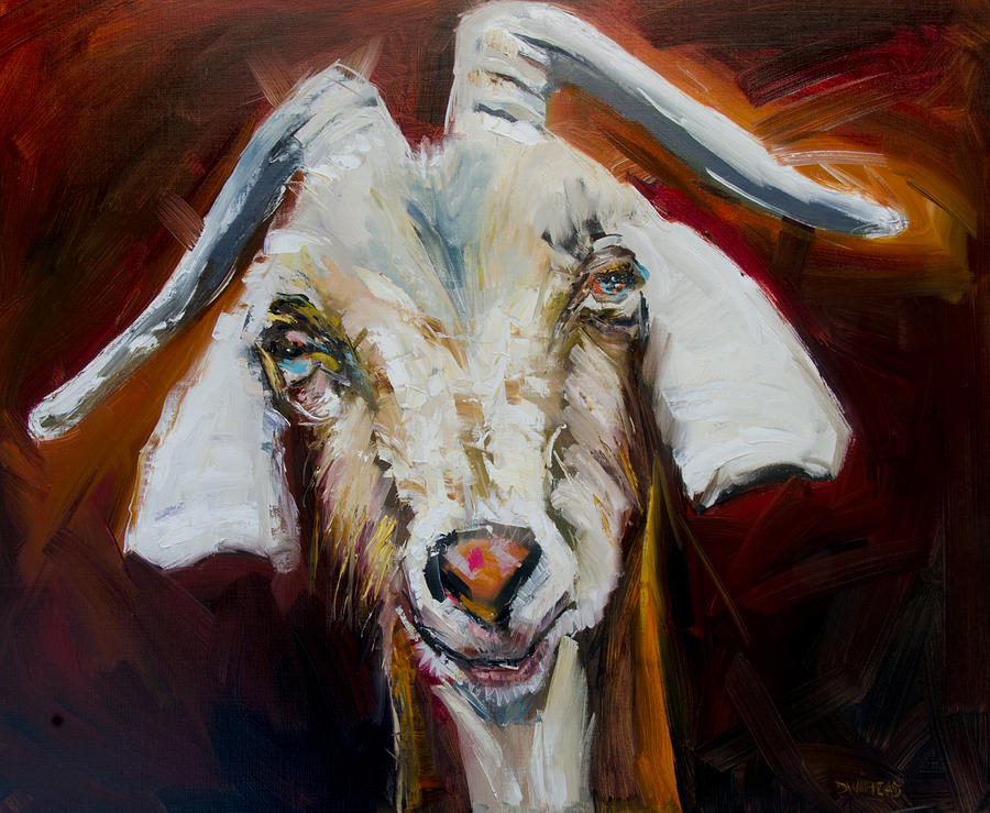 900x739 Silly Goat Painting By Diane Whitehead - Silly Painting