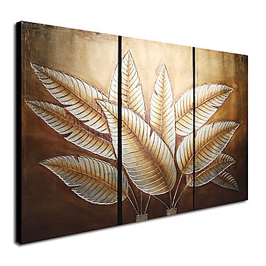 384x384 Hand Painted Abstract Oil Painting With Gold And Silver Foil - Silver Foil Painting