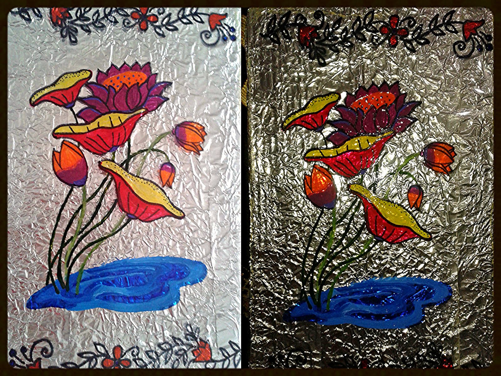 1600x1200 Easy Aluminium Foil Paper Wall Painting Diy Looks Beautiful - Silver Foil Painting