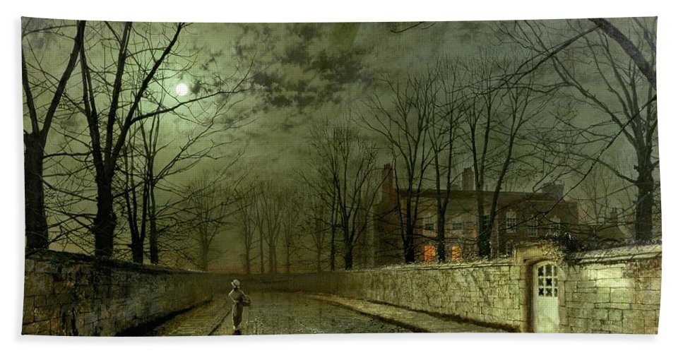 967x500 Silver Moonlight Beach Sheet For Sale By John Atkinson Grimshaw - Silver Moonlight Painting