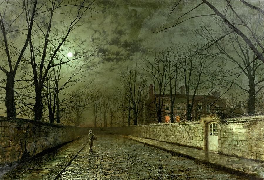 900x614 Silver Moonlight Painting By John Atkinson Grimshaw - Silver Moonlight Painting