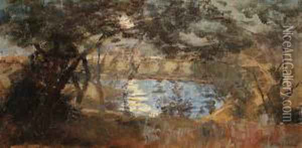 600x294 Silver Moonlight Oil Painting Reproduction By Frederick Mccubbin - Silver Moonlight Painting