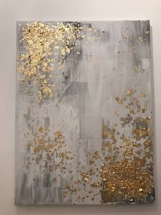 332x443 Image Result For Silver Abstract Paintings Gold Leaf - Silver Painting
