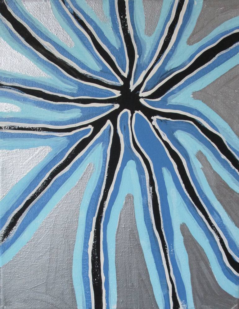770x994 Saatchi Art Little Blue Metallic Silver Star Painting By Amy Illardo - Silver Star Painting