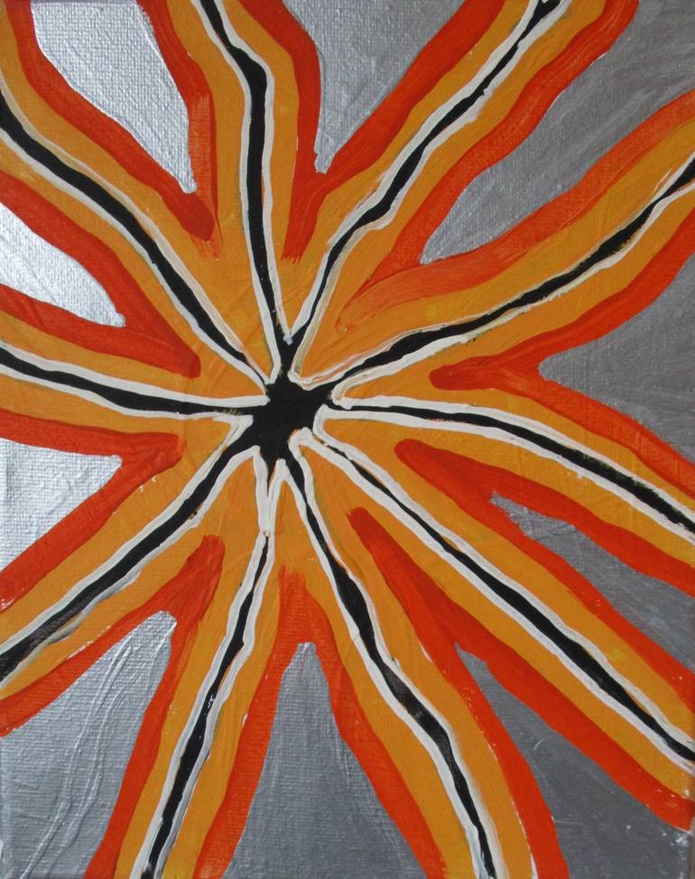 770x974 Saatchi Art Little Orange Metallic Silver Star Painting By Amy - Silver Star Painting
