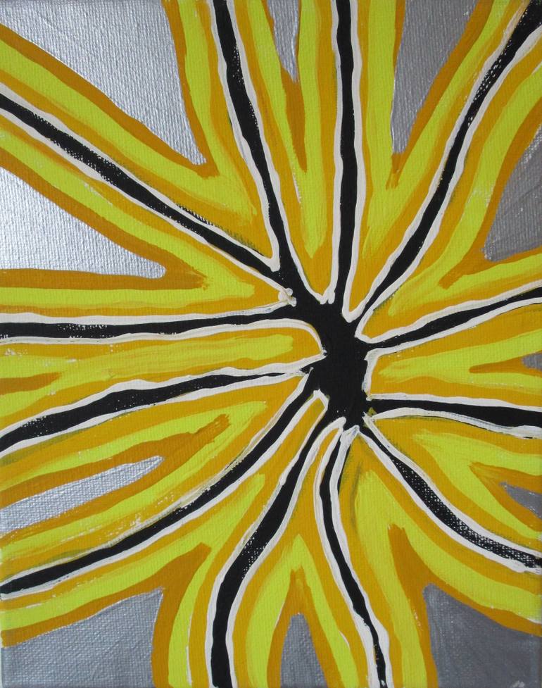 770x977 Saatchi Art Little Yellow Metallic Silver Star 8x10 Painting By - Silver Star Painting