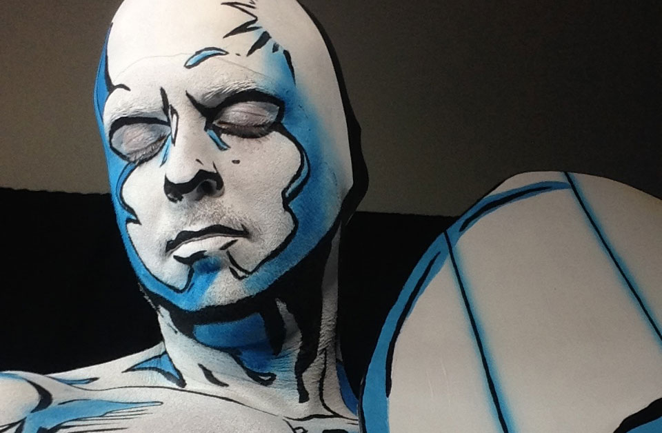 960x628 Silver Surfer Body Paint Makeup - Silver Surfer Painting