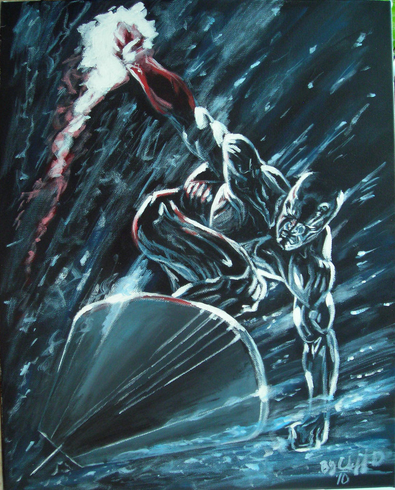 800x991 Silver Surfer Hand Painted By Cliford417 - Silver Surfer Painting