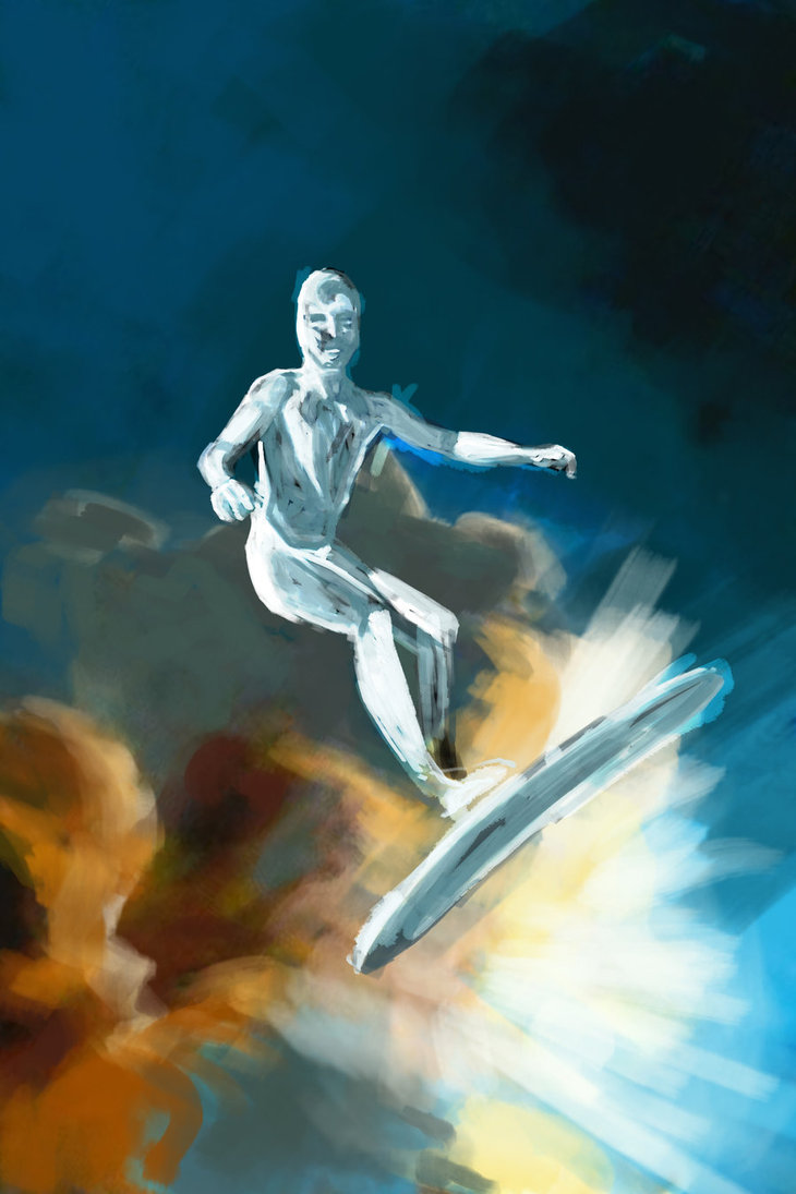 730x1095 Silver Surfer Speed Paint By Jonathanwyke - Silver Surfer Painting