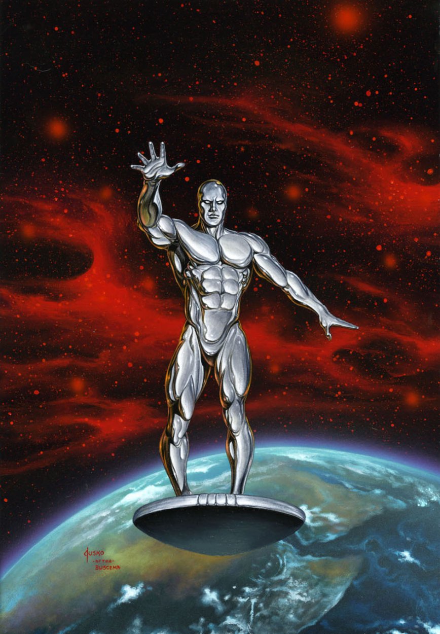 868x1250 The Silver Surfer By Joejusko - Silver Surfer Painting