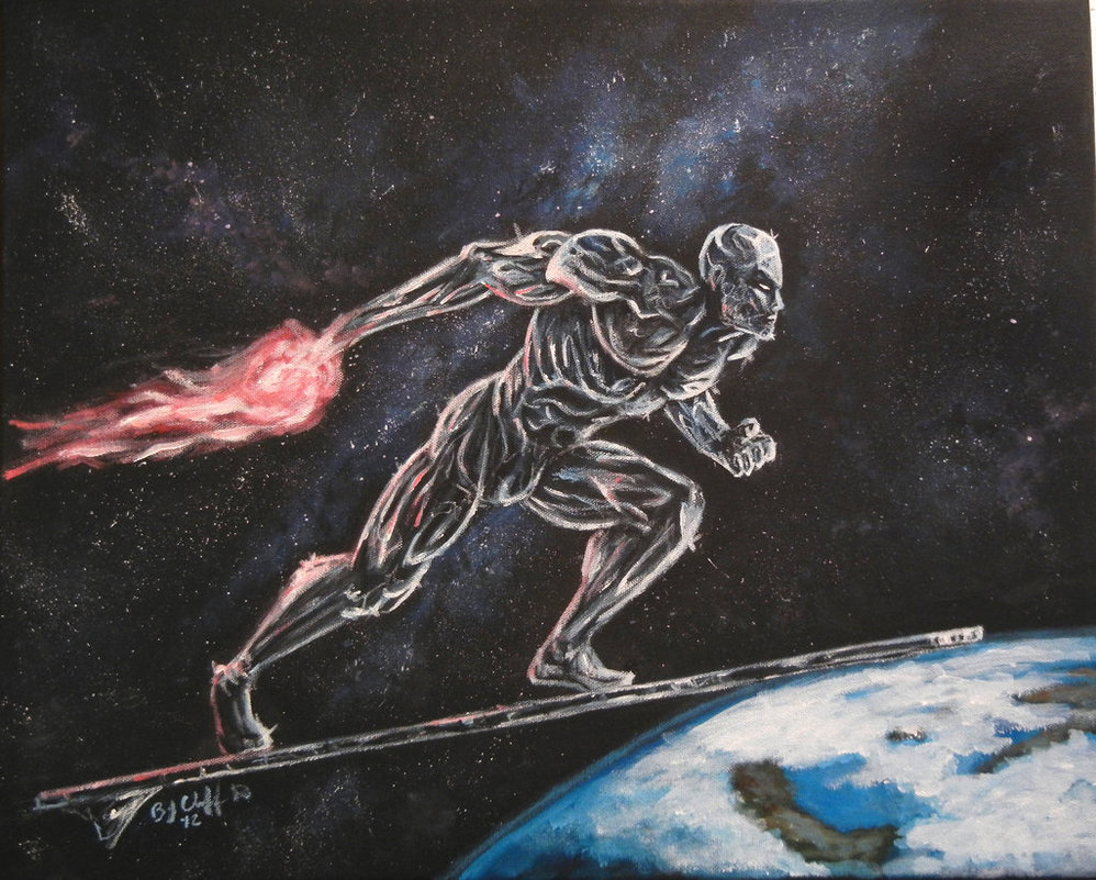 998x801 The Silver Surfer My Painting By Cliford417 - Silver Surfer Painting