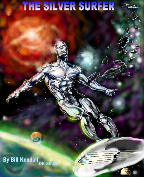 491x600 I Challenge You To Paint The Silver Surfer Out Runs A Super Nova - Silver Surfer Painting
