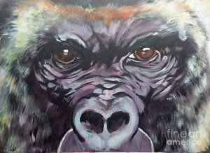 300x219 Silverback Gorilla Paintings Fine Art America - Silverback Gorilla Painting