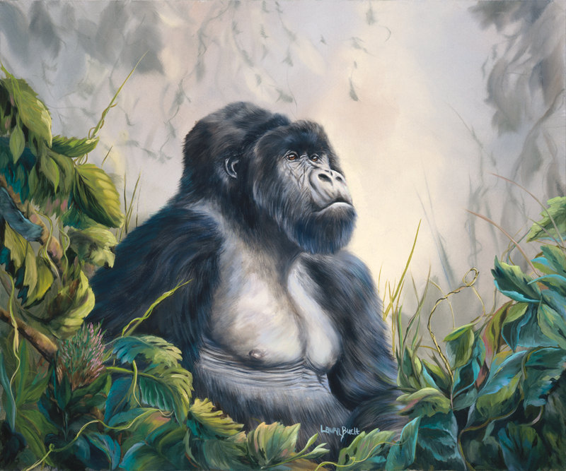 800x667 Gorilla Wildlife Art By Laura Curtin - Silverback Gorilla Painting