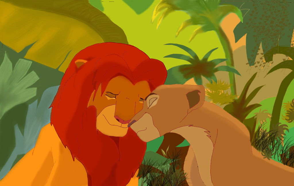 1024x648 Photoshop Painting Simba And Nala By Sk8tqueen - Simba And Nala Painting