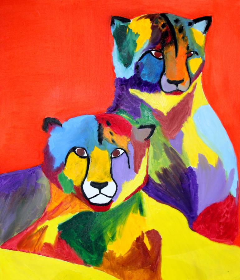 770x900 Saatchi Art Nala And Simba Painting By Jonathan Mwe Di Malila - Simba And Nala Painting