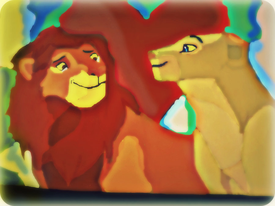900x675 Simba And Nala Painted By Cutebutdeadlyinu - Simba And Nala Painting
