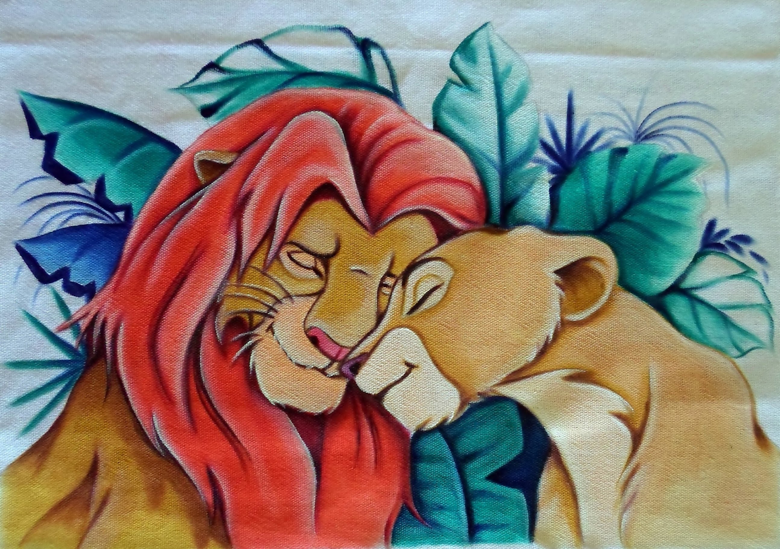 2589x1821 Simba E Nala - Simba And Nala Painting