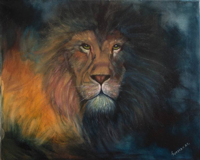770x617 Saatchi Art Simba Painting By Sudhakar Madhavan - Simba Painting