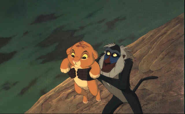 640x395 The Lion King Rafiki And Infant Simba By Walt Disney Studios On Artnet - Simba Painting Rafiki