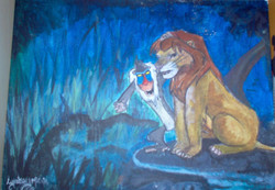 250x173 Rafiki Simba Paintings - Simba Rafiki Painting
