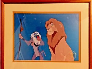 300x225 Framed Disney Lithograph - Simba Rafiki Painting