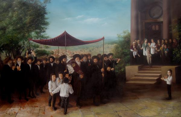 600x389 Simchat Torah (Dennis Bacchus) - Simchat Torah Painting