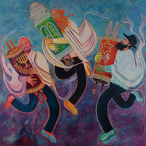 300x300 Simchat Torah 2 Painting By Chana Helen Rosenberg - Simchat Torah Painting