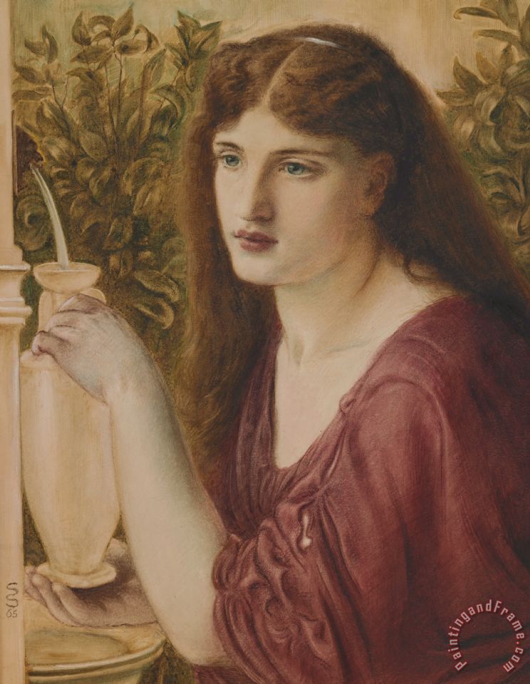 744x960 Simeon Solomon Girl At A Fountain Painting - Simeon Painting