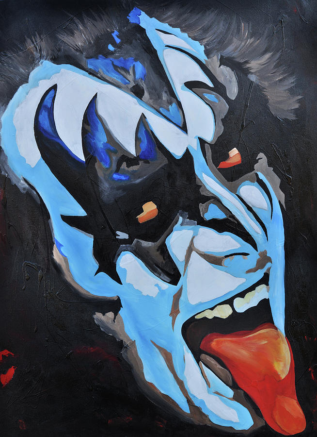 654x900 Gene Simmons Lick It Up Painting By Brad Jensen - Simmons Painting