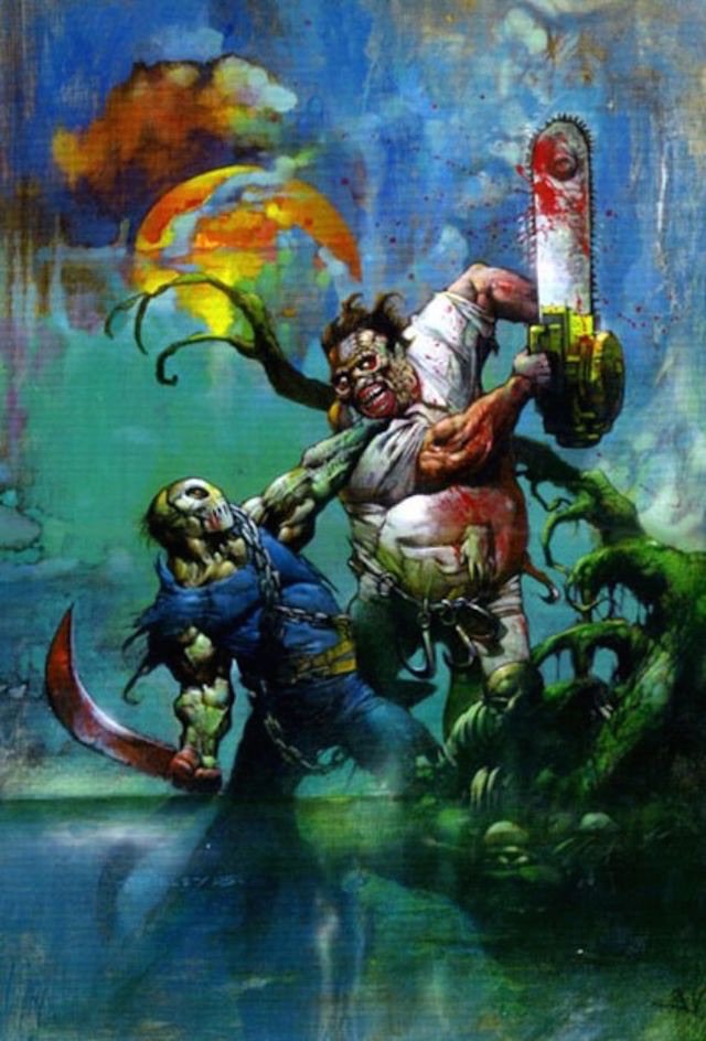 640x944 Jason Goes To Texas. Art Simon Bisley ( - Simon Bisley Painting
