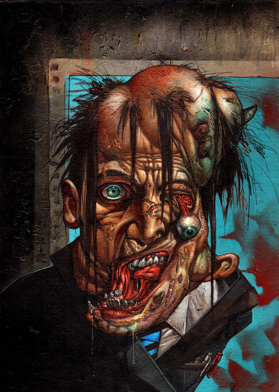 926x1300 Simon Bisley Church Of Hell 1 Cover Painting 16.5 By 12 Inches - Simon Bisley Painting