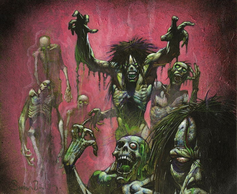 800x655 Zombie Trading Card Painting By Simon Bisley (Sold), In Simon - Simon Bisley Painting