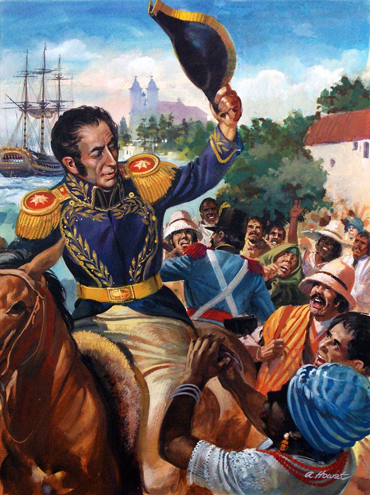 748x1000 Simon Bolivar 19th Century War Art - Simon Bolivar Painting