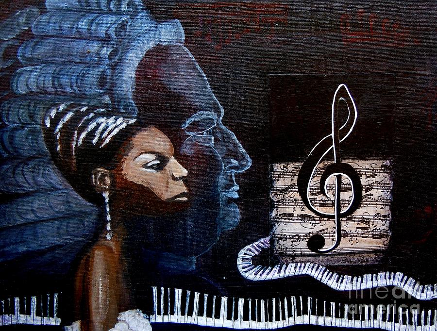 900x682 Nina Simone Painting By Pauline Ross - Simone Painting