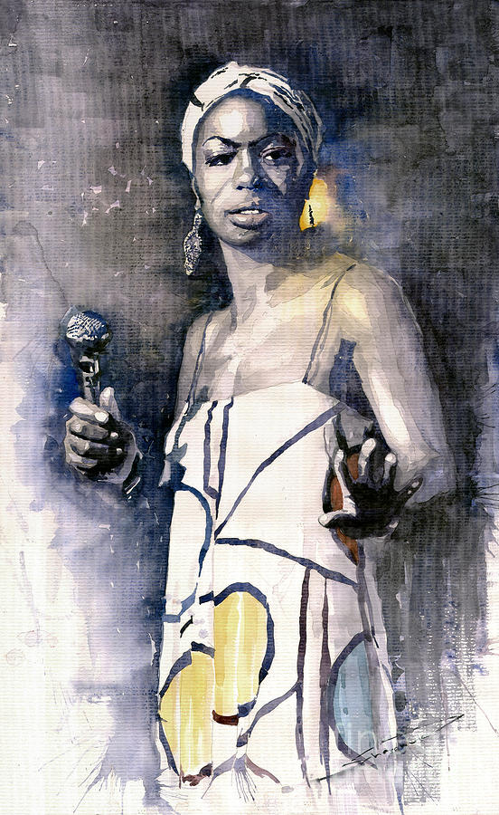552x900 Nina Simone Painting By Yuriy Shevchuk - Simone Painting